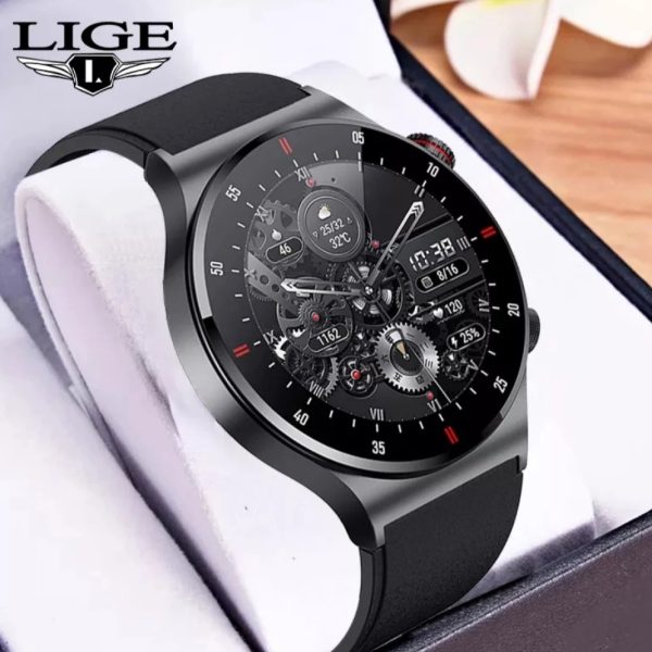 LIGE 1.32 inch ECG+PPG AMOLED Display Rotating Button Fitness Running Bluetooth Call Message Reminder Smart Watch (WB-0382)